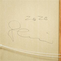 Contemporary and Street Art School (21st Century): Abstract Portraits, pair mixed medias on canvas overpainted with graffiti 140cm x 140cm