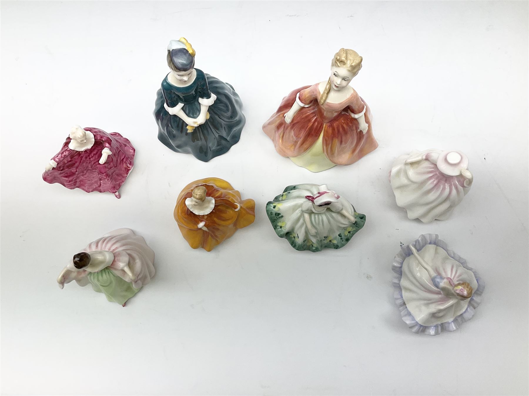 Royal Doulton Peggy Davies collection figures including Cherie HN2341, Debbie HN2400 and Royal Doulton miniature figures, Kirsty HN3213, Sunday Best HN3218, Sara HN3219, Ninette HN3215, Buttercup HN3908 and Fragrance HN3220.