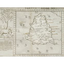 Girolamo Ruscelli (Italian 1504-1566): ‘Tabula Asiae XII’, 16th century engraved Ptolemaic...
