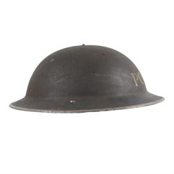 WWII MkII Police Brodie, the blue brodie with white stencil lettering to the front, with liner and strap