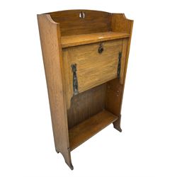 Early 20th century oak fall front writing desk bookcase