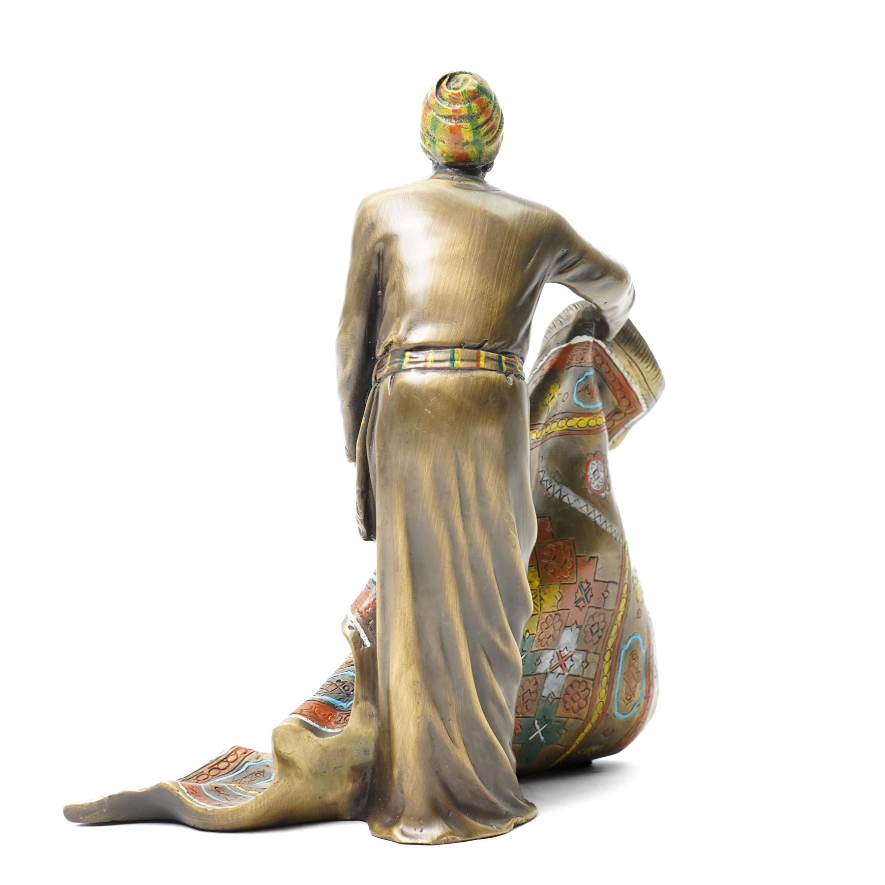 After Franz Bergmann - bronze figure of a carpet seller H20cm