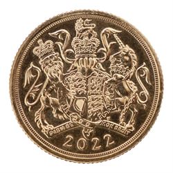 Queen Elizabeth II 2022 gold full sovereign coin