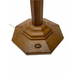 Yorkshire oak - Acornman oak standard lamp by Alan Grainger of Bransby, carved Acorn signature