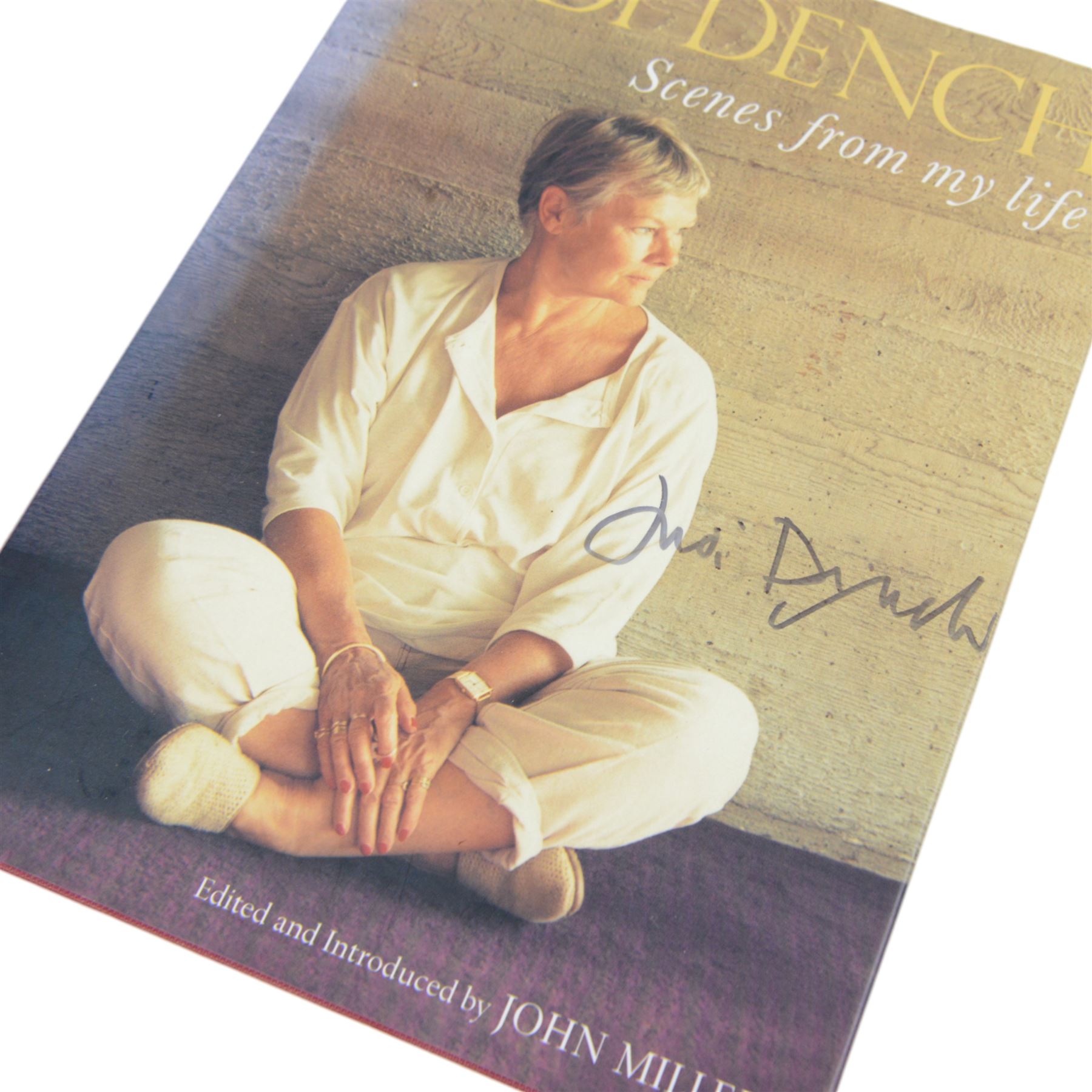 Judi Dench signed book 'Scenes From My Life', together with framed signed Judi Dench photograph, one other signed photograph and a signed 'Sunday Times' magazine cover and two further autobiographies