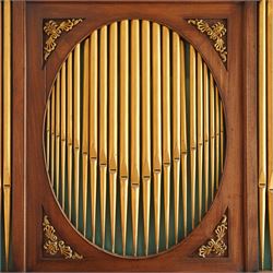 Late 18th century Chamber Organ by Thomas Elliot of London 1790.
Single manual organ, four octave keyboard with 54 keys C-f3, A=448, with Ivory naturals and ebonized sharps, makers’ name engraved on an ivory cartouche, detachable key cover, and music desk (in need of attention). With four speaking stops. Stopped Diapason, Open diapason, Principal and Fifteenth. Crank/pedal operated single rise bellows also provided with an electric blower. Original case with display pipes and candle sconces (one damaged). All pipework present: however there are some damaged pipes, cyphers, and several pipes require re-location in the soundboard, the instrument plays, but some parts of the action and blower will require attention/repair and adjustment.

Given the intricate nature of these historic instruments, specialist support will be available if required – including a professional organ builder prepared to undertake full dismantling and reassembly – to assist successful buyers with safe removal and onward handling. Price upon application.


This item has been registered for sale under section 10 of the APHA Ivory Act Reference EH8B3YPL