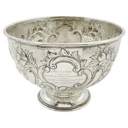 Edwardian silver rose bowl, the part flu