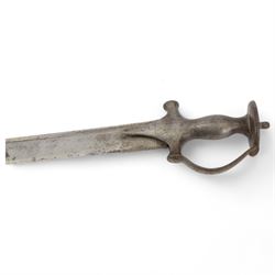 African Sudanese side-arm dagger with brass handle with cross detail, in leather scabbard, together with a collection of swords 