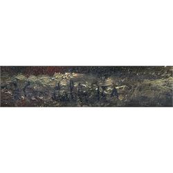 Follower of John Constable RA (British 1776-1837): Wooded Landscape with Cattle, early 19th century oil on panel bears later signature 31cm x 44cm