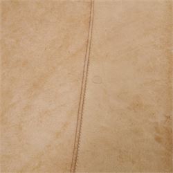 Barker & Stonehouse - 'Houston' brown leather corner sofa with left facing chaise sofa, fixed cushions on dark stained wooden legs