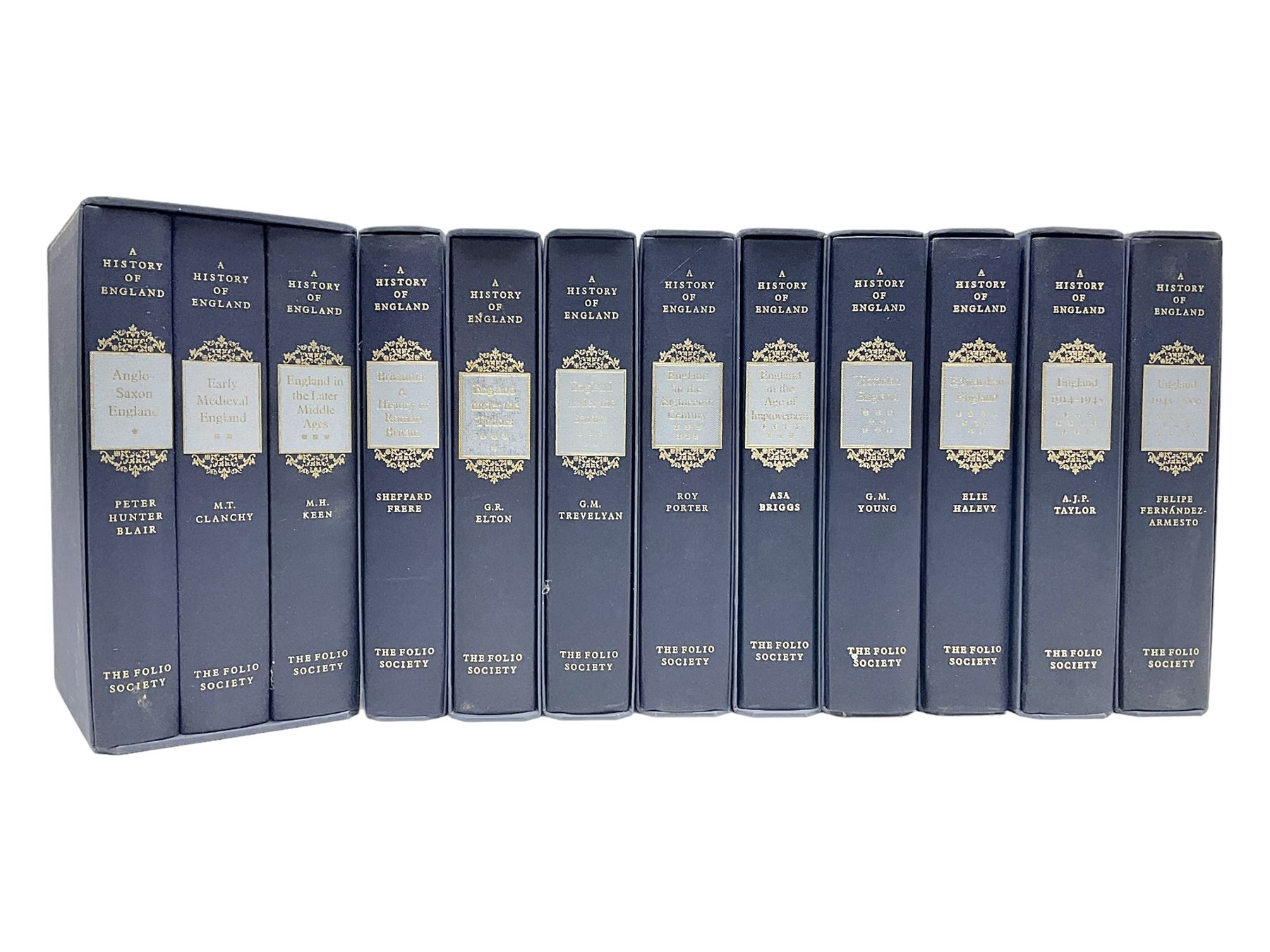 Folio Society; A History of England series, 12 vols by various authors, including: G. M. Trevelyan; G. R. Elton; Asa Briggs; and others, all in their original slipcases