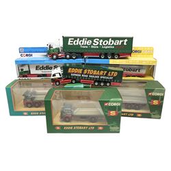 Corgi Eddie Stobart - four lorries in the Superhaulers Series Nos. TY86650, TY86649, TY86647 & TY86646; three other lorries Nos. 23203, 29103 & 20903; all boxed; and two unboxed lorries (9)