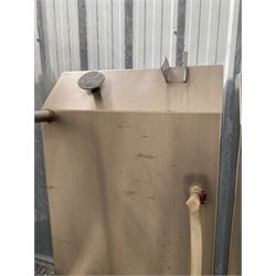 Pair of stainless hot and cold steel foot/boot wash sinks stations, press tap operation - THIS LOT IS TO BE COLLECTED BY APPOINTMENT FROM DUGGLEBY STORAGE, GREAT HILL, EASTFIELD, SCARBOROUGH, YO11 3TX