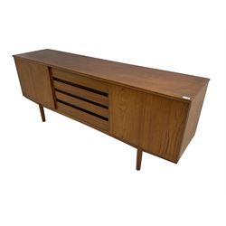 Vanson - mid-to late 20th century teak sideboard, fitted with four drawers and two cupboards