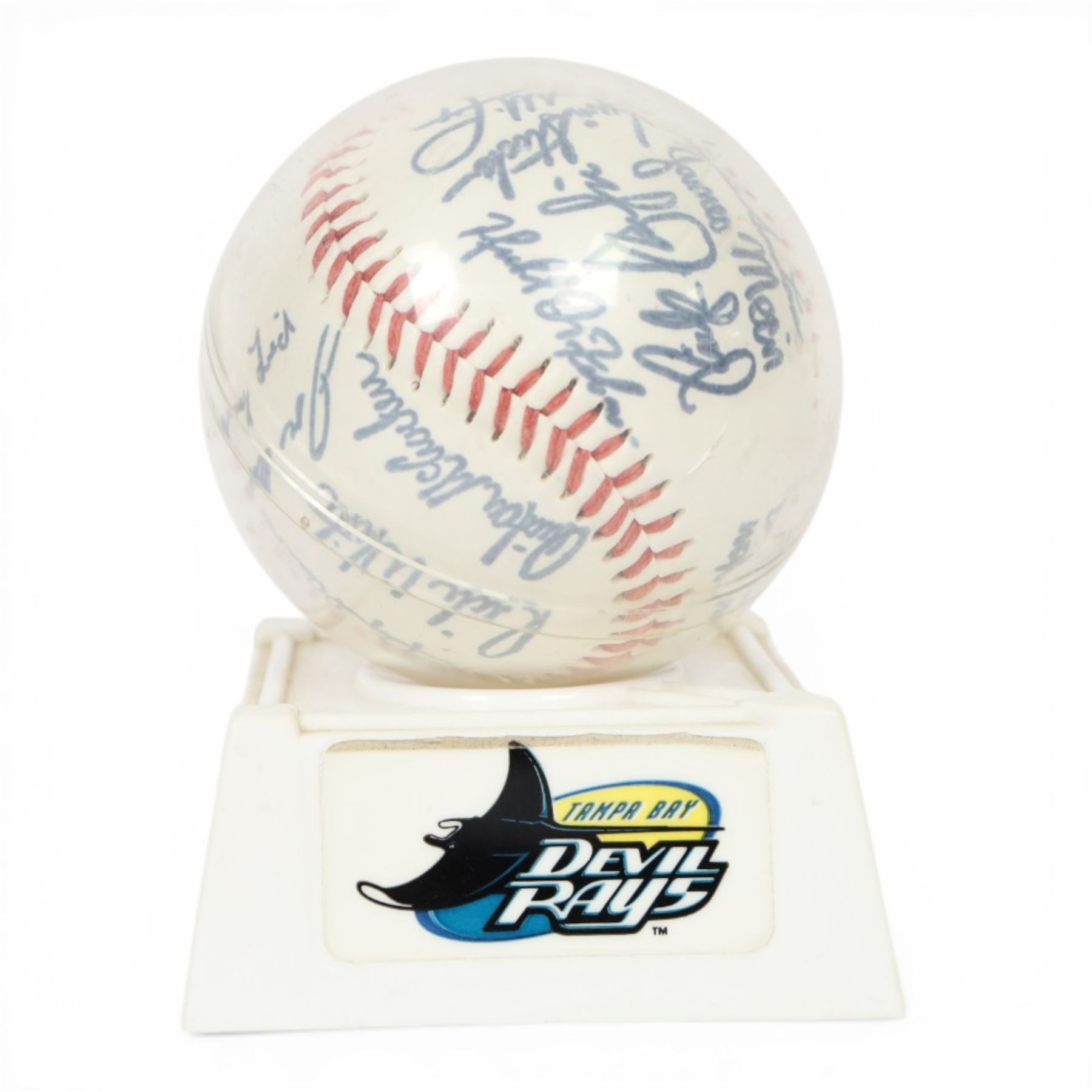 Signed Nolan Ryan with HOF '99 inscription, Rawlings baseball, contained within an acrylic display box, with authenticity hologram and certificate, together with a signed Tampa Bay Devil Rays baseball