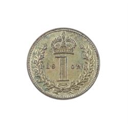 King Edward VII 1902 matt proof long coin set, comprising gold half sovereign, sovereign, two pounds and five pounds, silver maundy money set, sixpence, shilling, florin, halfcrown and crown, housed in the official dated case of issue