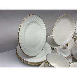 Royal Albert Val D'or pattern tea service for six, comprising teapot, milk jug, sucrier, six teacups and saucers, tea plates, side plates, dessert plates, etc (33)