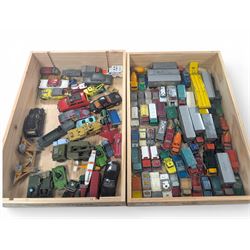 Collection of Matchbox Lesney and similar diecast model vehicles, including buses, lorries...