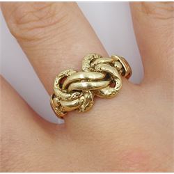 Early 20th century gold knot ring, stamped 9ct