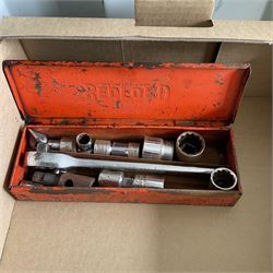 Socket set, vintage Black and Decker electric drill, scissors, hand crank drill, metal files and other  - THIS LOT IS TO BE COLLECTED BY APPOINTMENT FROM DUGGLEBY STORAGE, GREAT HILL, EASTFIELD, SCARBOROUGH, YO11 3TX