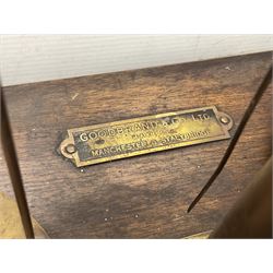 Collection of textile equipment, comprising, Goodbrand & Co. mahogany and brass yarn tester, Negretti & Zambra barograph and two sets of precision scales