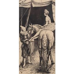 Dame Laura Knight (Staithes Group 1877-1970): 'Bareback Rider', etching pub. 1935, 25.5cm x 12.5cm 