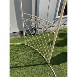 Wrought metal cream painted Gazebo 
 - THIS LOT IS TO BE COLLECTED BY APPOINTMENT FROM DUGGLEBY STORAGE, GREAT HILL, EASTFIELD, SCARBOROUGH, YO11 3TX