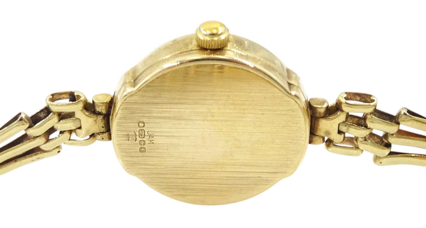 Accurist ladies 9ct gold quartz wristwatch, on integral 9ct gold bracelet