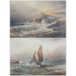 A Smith (British 19th Century): Sea Scenes, pair watercolours signed 19cm x 26cm (2)