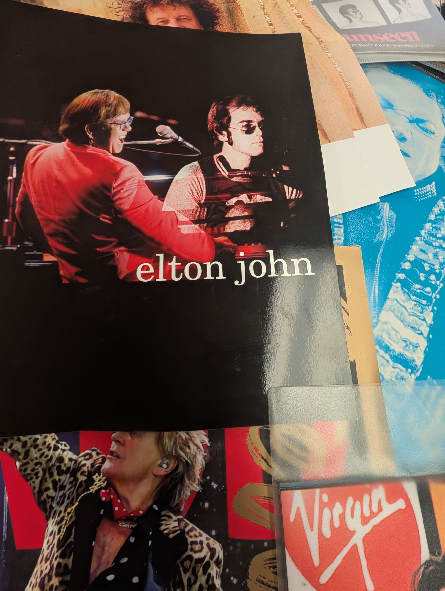 Music memorabilia, comprising signed photographs, including Leo Sayer and Suzie Quattro,  tour programmes, including Rod Stewart and Tina Turner, U2 book, two metal Michael Jackson posters and photographs 