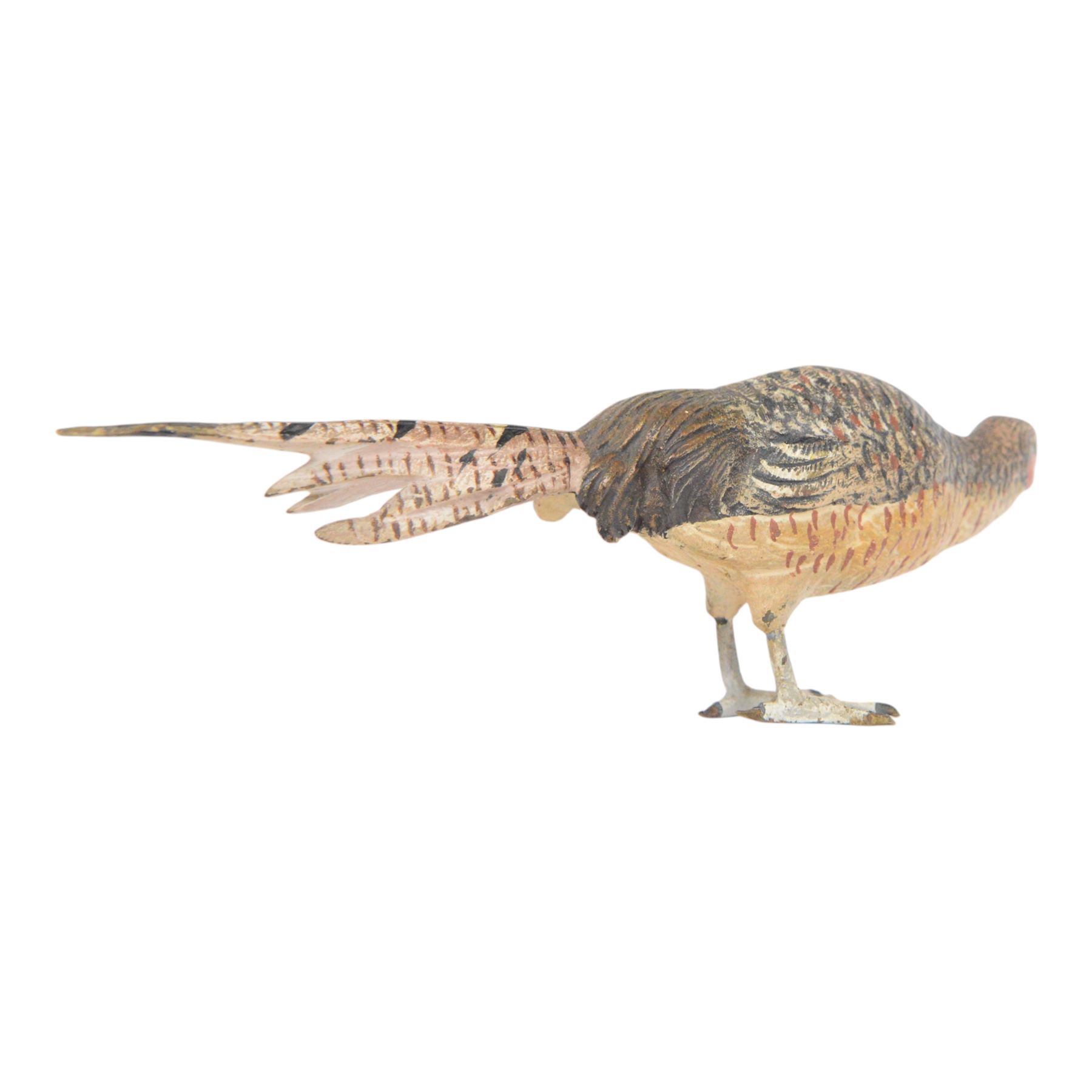 After Franz Bergman, 20th Century cold painted bronze figure of a pheasant, L15cm, H5cm