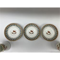 White Star Line, six pieces of porcelain by Stonier & Co. Liverpool, comprising four tea cups, three saucers, jug and three pin trays, registered design no. 117214/324028, printed mark beneath 