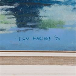 Tom Harland (Yorkshire 1945-2012): Cornish Harbour Scene, oil on canvas signed 60cm x 80cm