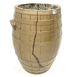 Composite stone barrel, coopered effect