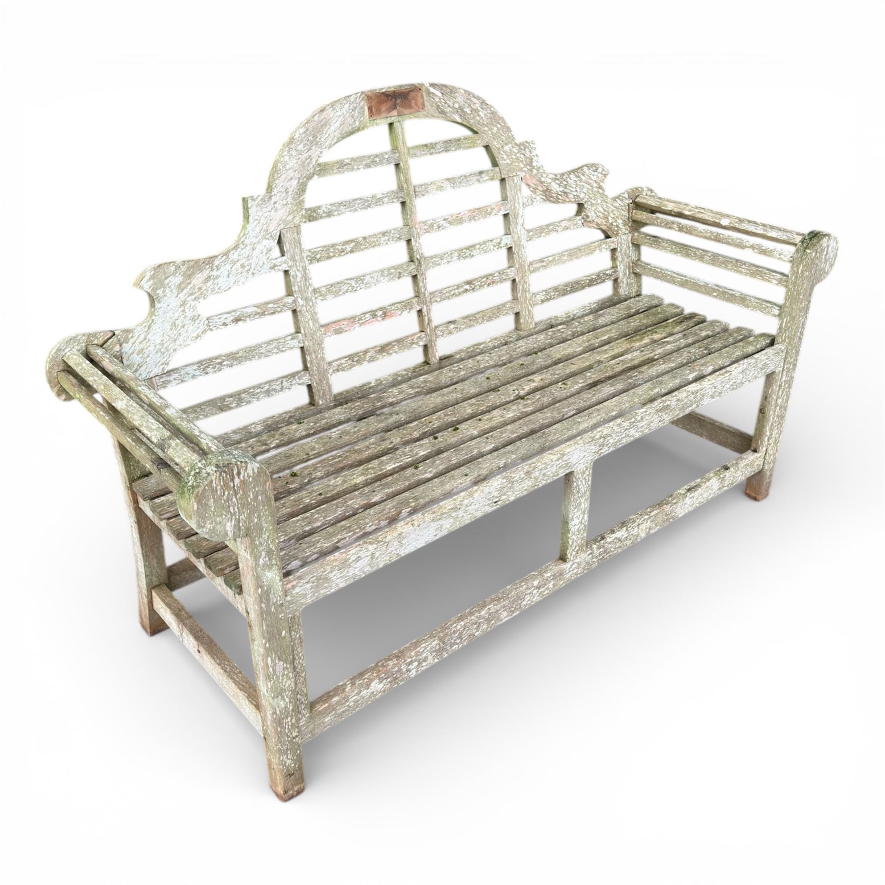 Lutyens style teak garden bench 