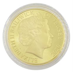 Queen Elizabeth II Jersey 2020 '75th Anniversary VE Day Victory in Europe' 22ct gold proof five pound coin, cased with certificate
