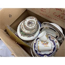 Quantity of 19th century and later ceramics, comprising Copeland Spode plate decorated with oriental birds and flowers no D7744, T. G Green Cornish ware flour sifter, blue and white, teawares, Myott, etc, brass bed warmer