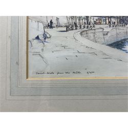 William Douglas Macleod (Scottish 1892-1963): 'Saint Malo from the Môle', watercolour and ink signed and dated '23, 15cm x 26cm 