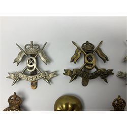 Nine Lancers metal cap badges including 9th, 12th Royals, 24th, 16th Queens and 17th; together with eight various Guards/Dragoons badges (17)
