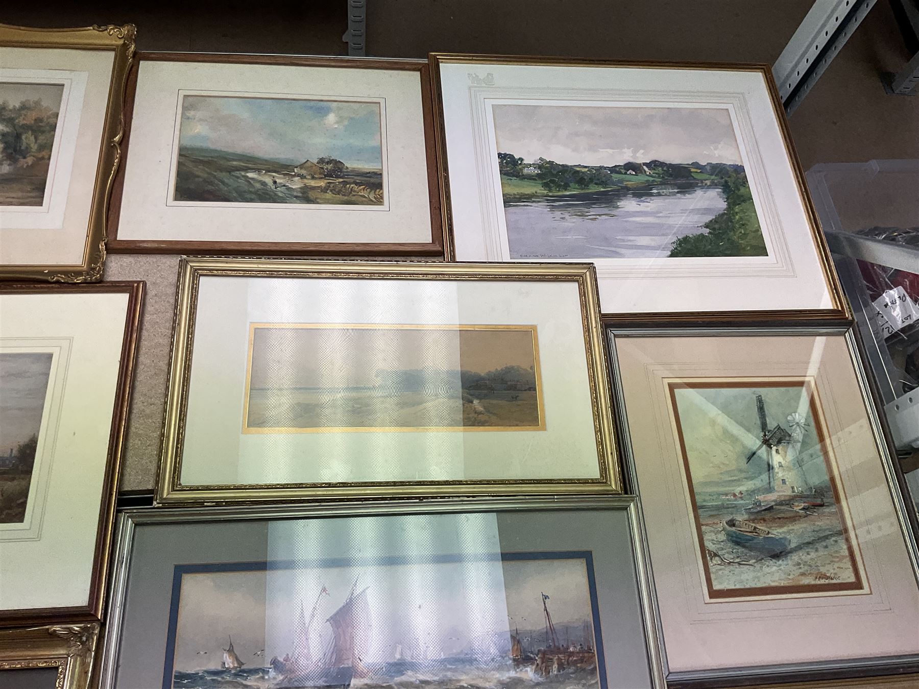 Collection of 19th and early 20th century watercolours, artists including Fred R Gibson, Joseph Pighills, Norman Wilkinson, George Anderson Short, George Stratton Ferrier,  John Dobby Walker, WH Gray, William Woodhouse, R Thomas, Claude Hayes, W Harrison, Mary Weatherill, Robert Houston, Tom Jones, etc (17)