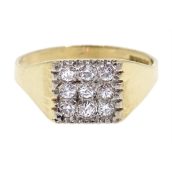  9ct gold cubic zirconia dress ring, hallmarked  