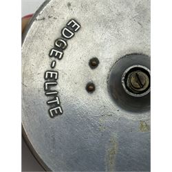 D. Slater, Newark, wood, alloy and brass star-back centre pin reel,  together with three other wooden/alloy reels including Edge Elite, Milbro Pelican and one other 