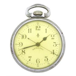 Hamilton Military Navigation Master nickle cased pocket watch, Ref. 3992B, signed dial wit...