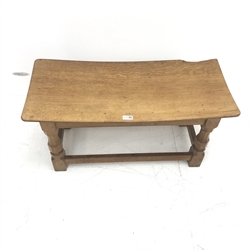 Mouseman oak rectangular coffee table by Robert Thompson of Kilburn, W83cm, H40cm, D37cm