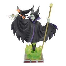 Grand Jester Studios Disney Showcase Collection figures, comprising Cruella De Vil, Ursula, Maleficent, Dragon, all boxed