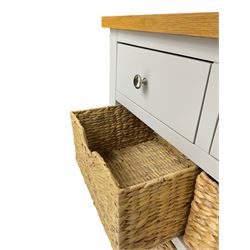 Roseland Farrow - oak and grey finish sideboard, fitted with two drawers and four basket drawers