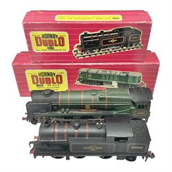 Hornby Dublo - 2-rail Class N2 0-6-2 tank locomotive No.69550; boxed with instruction leaflet; and Rebuilt West Country Class 4-6-2 locomotive 'Barnstaple' N0.34005; with paperwork in associated 2230 box (2)