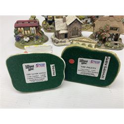 Eighteen Lilliput Lanes, including The Penny Farthing, The Pigsty, Borrowdale School, Fairy Cake Tearoom, An Apple a Day,Ladybird Cottage etc, all with original boxes 