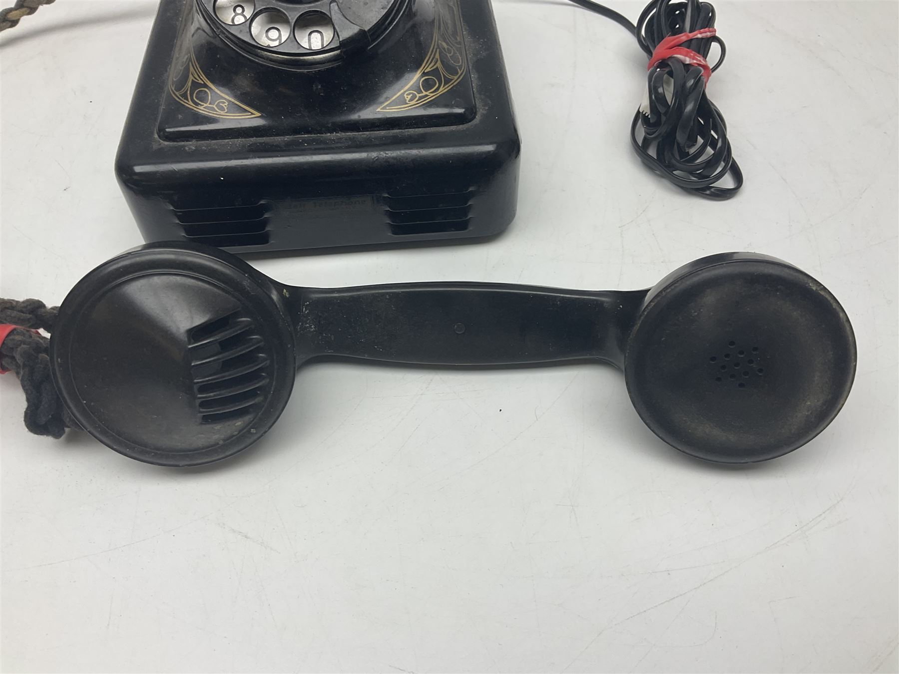 Belgique Bell Telephone by MFG Company with rotary dial and gilt decoration