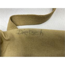 WW2 US gas mask bag cover, marked Training Gas Mask M1A1, probably D-Day/Normandy period 1944